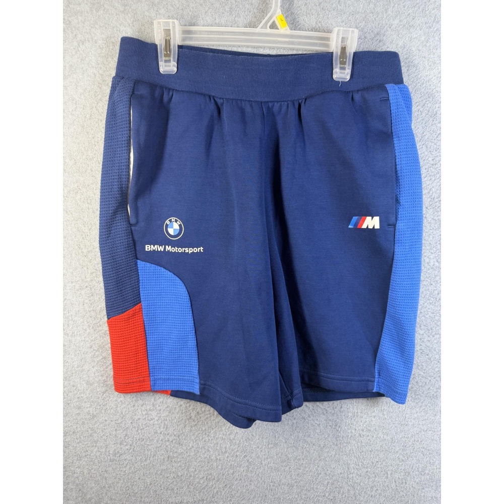 Puma BMW Motorsport Shorts Mens Medium Blue Athletic Racing Training Colorblock